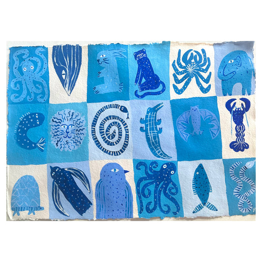 Lots of blue animals