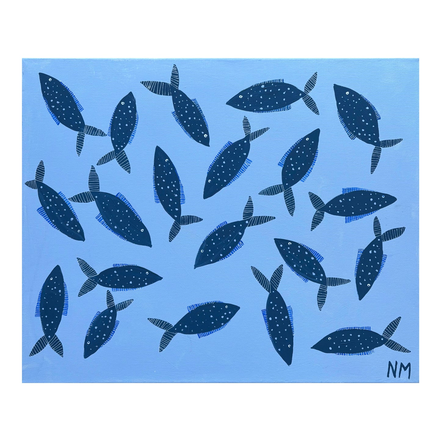 Blue fish in the sea.