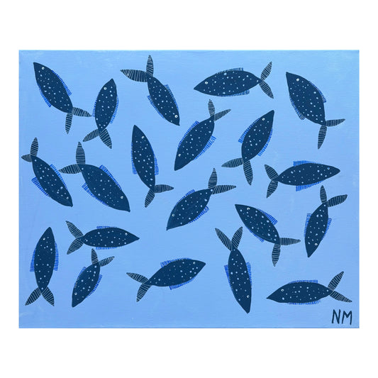 Blue fish in the sea.