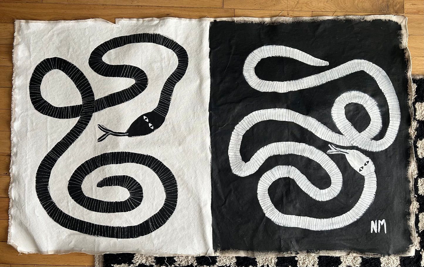 Black and white snakes