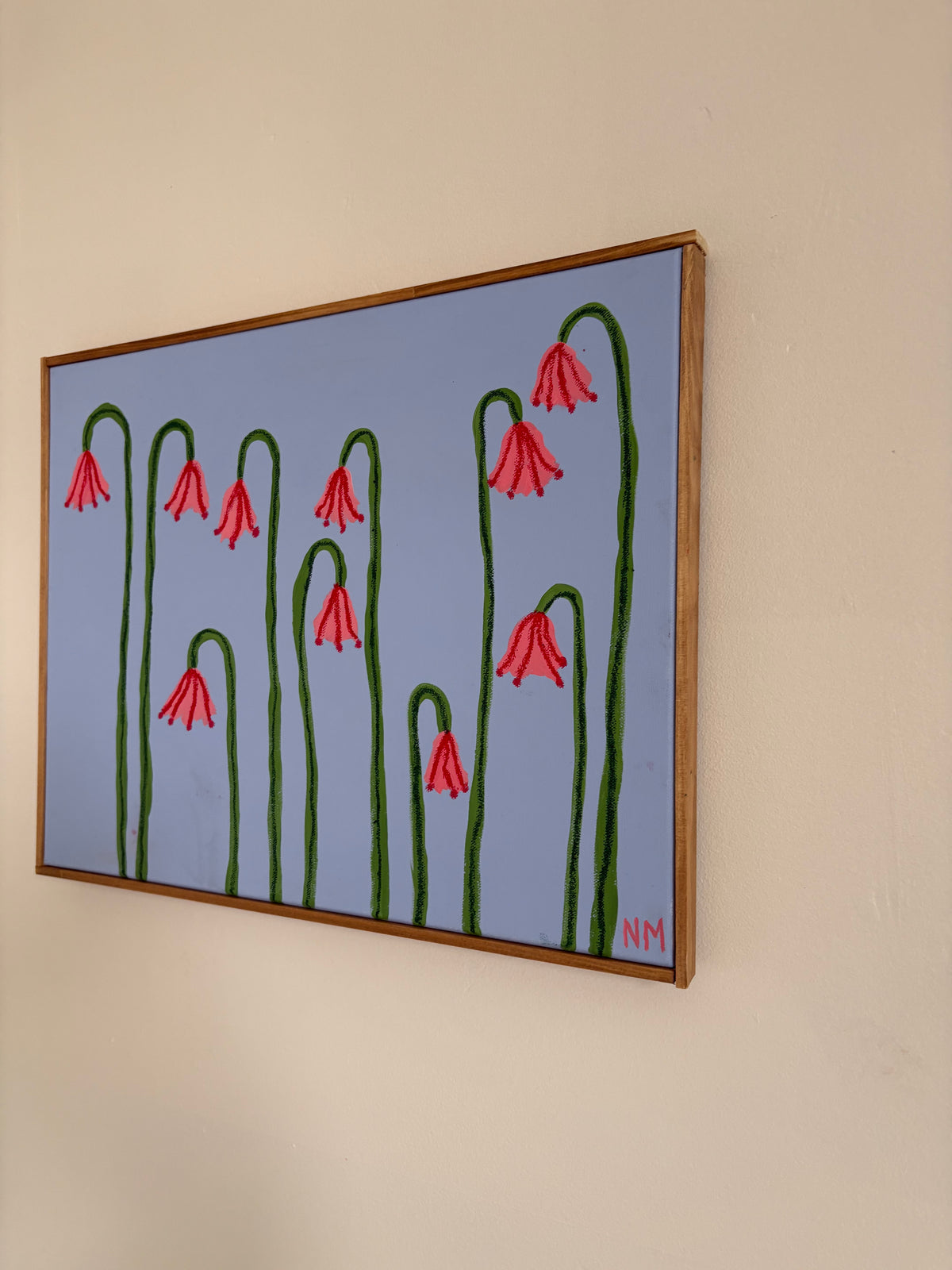 Four pink flowers.