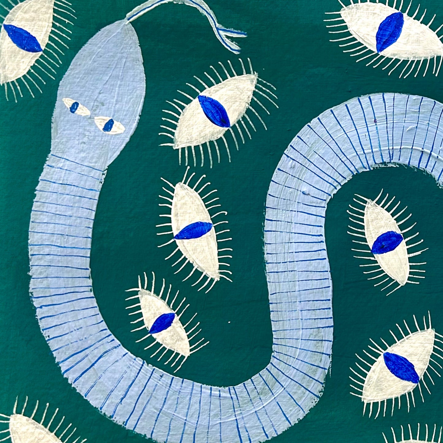 The blue snake with eyes