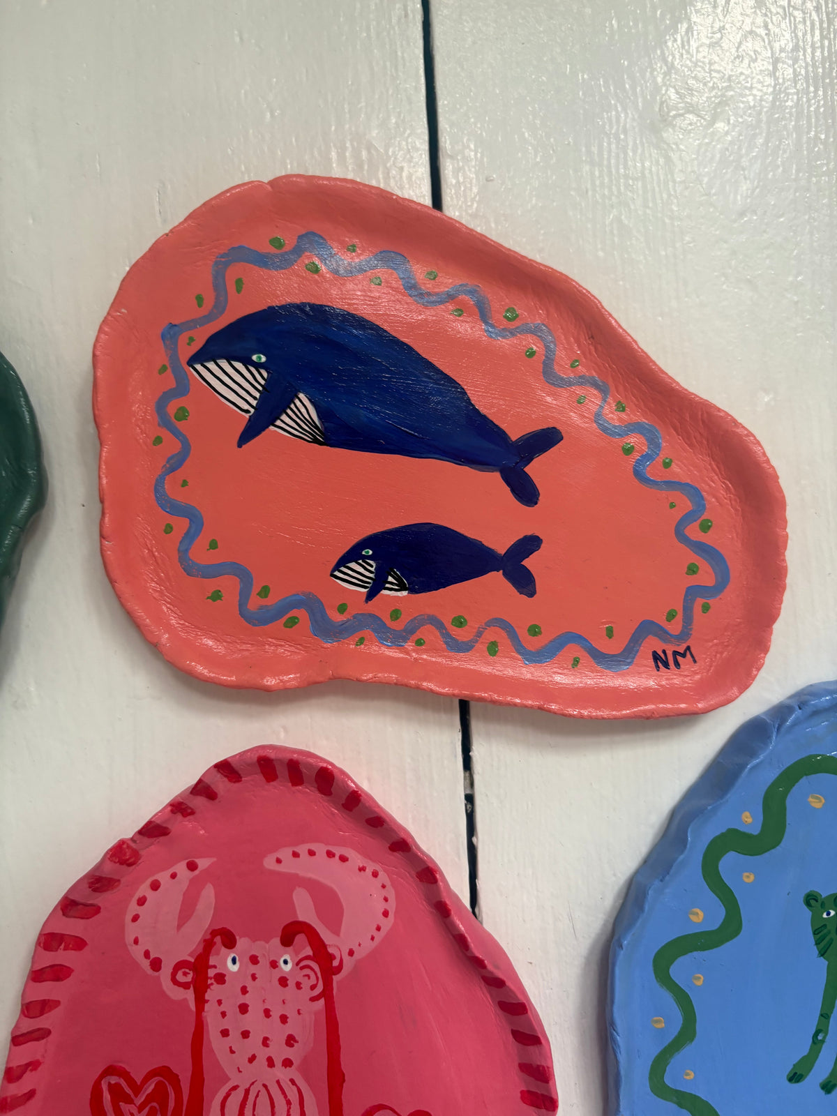 Two whales wall plate.