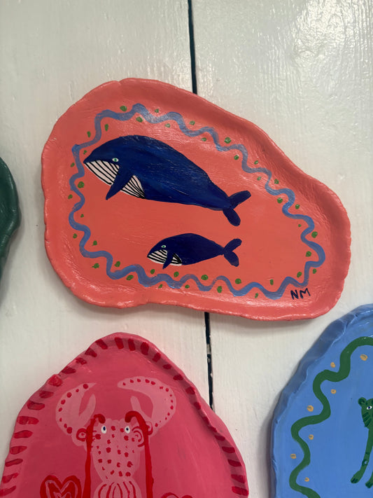 Two whales wall plate.