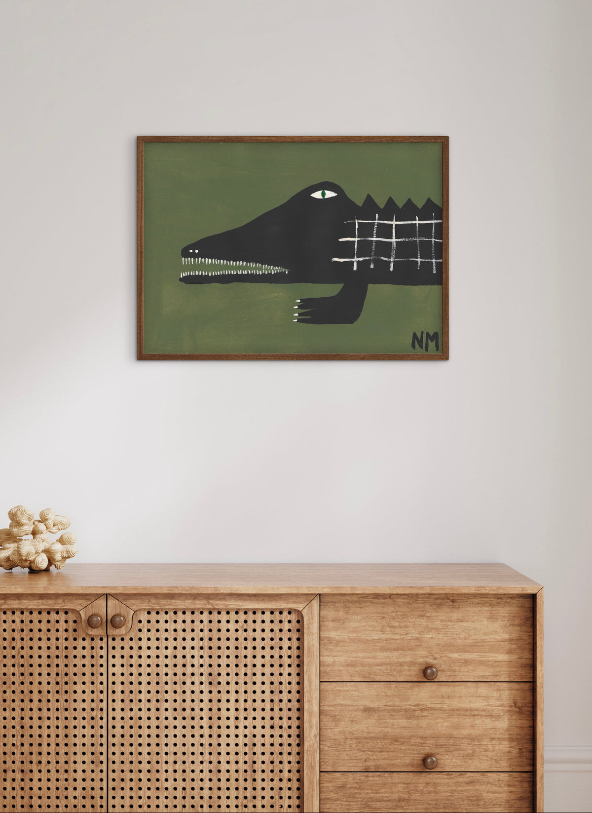 Black crocodile print.