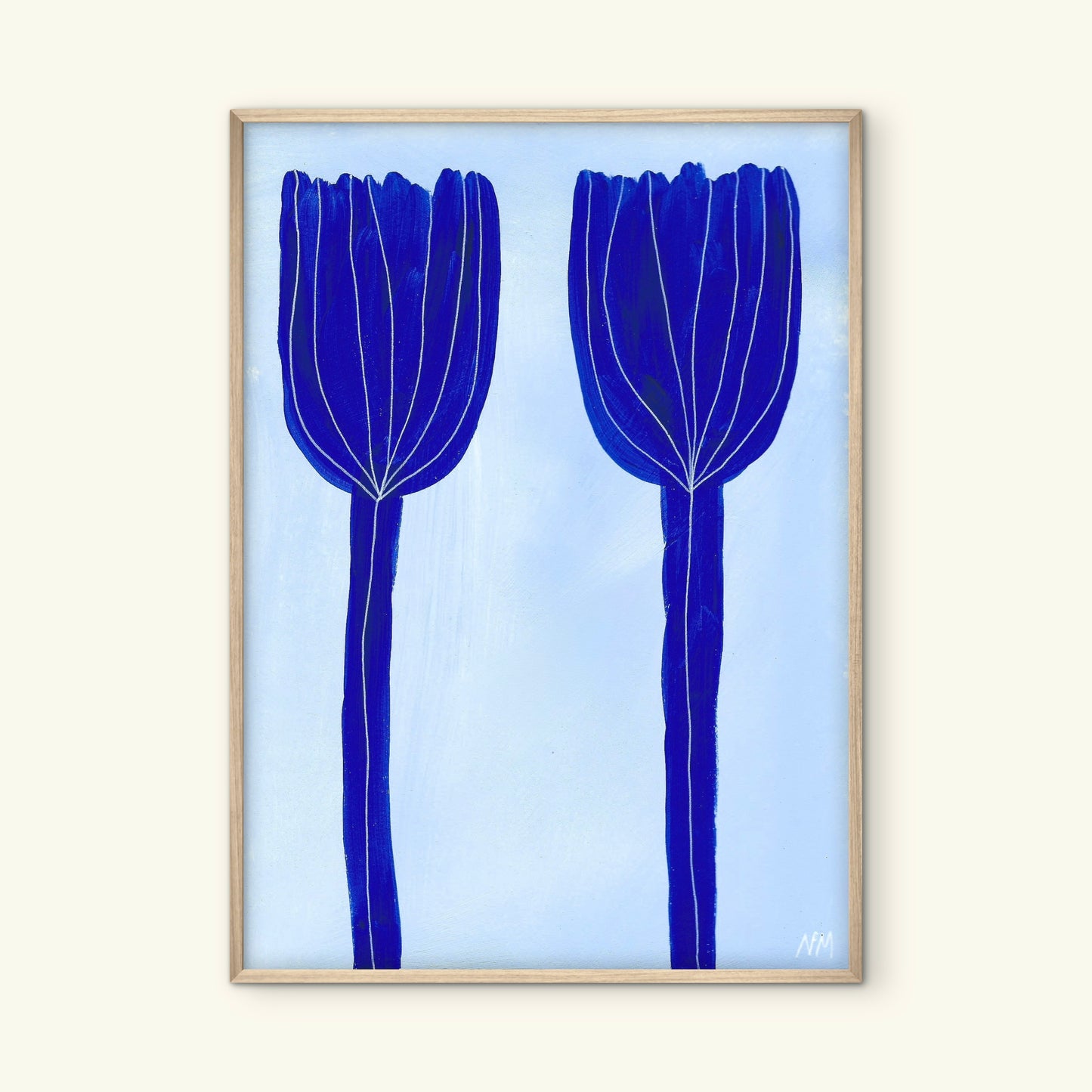 Blue tulips print.