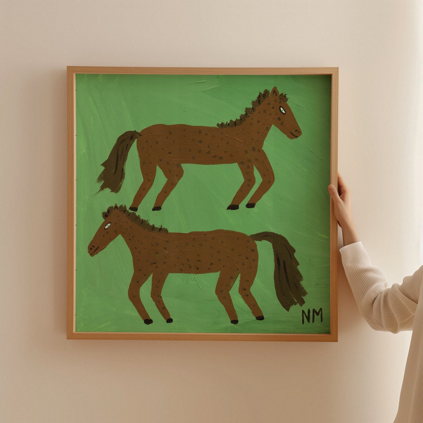Two horses.