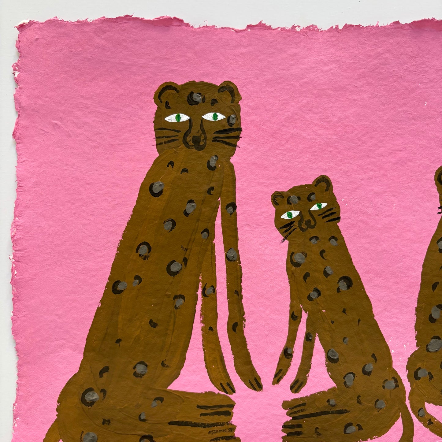 Leopard family on pink.