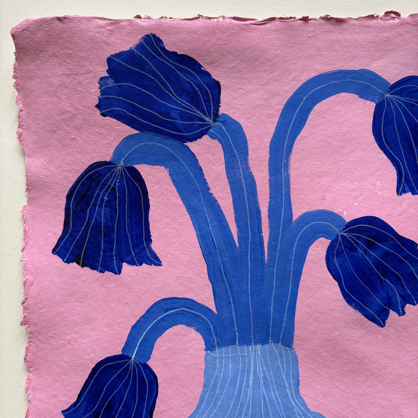 Blue flowers.