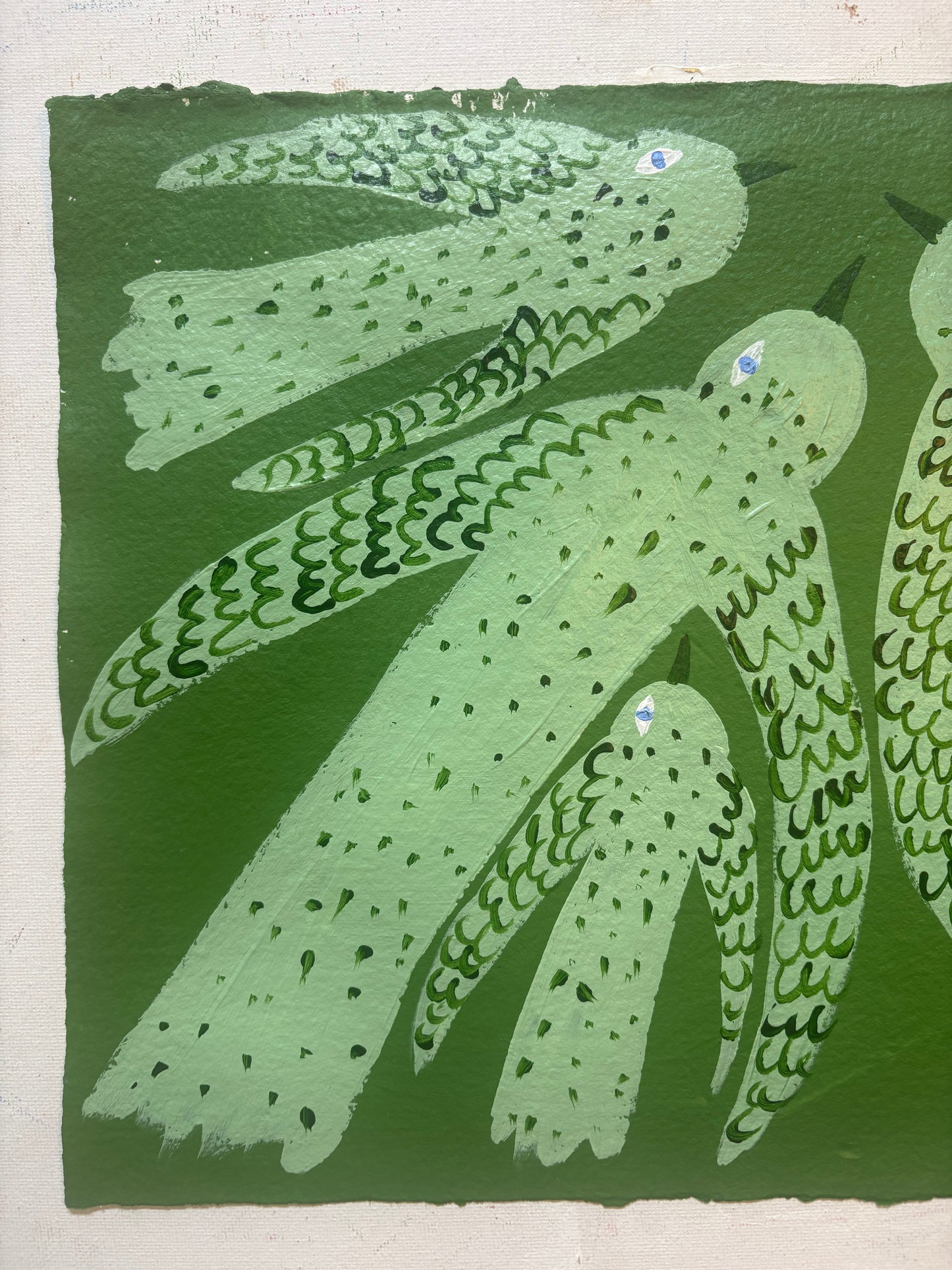 Green birds.