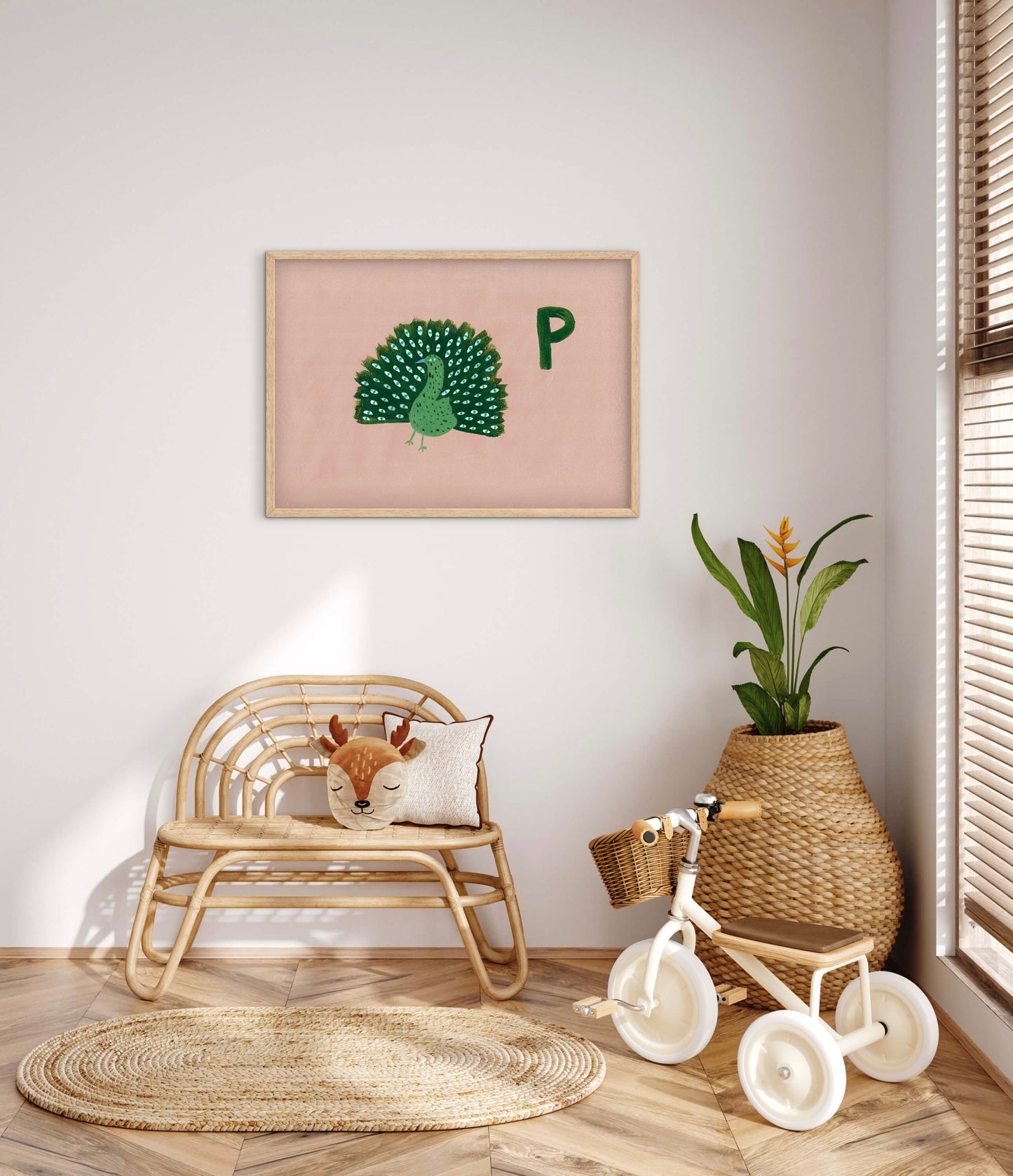 Alphabet P Peacock Print.