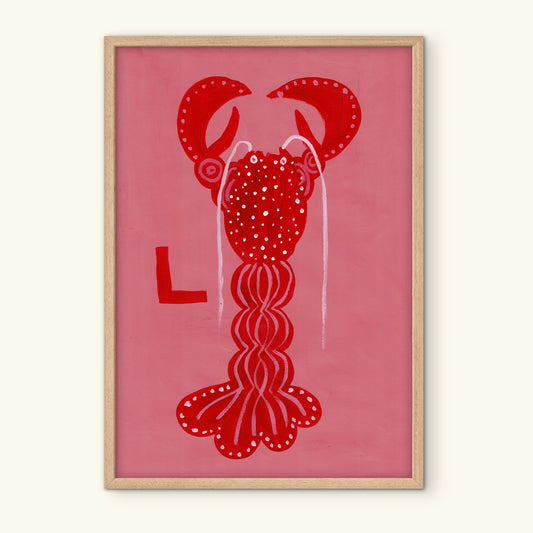 Alphabet L Lobster Print.