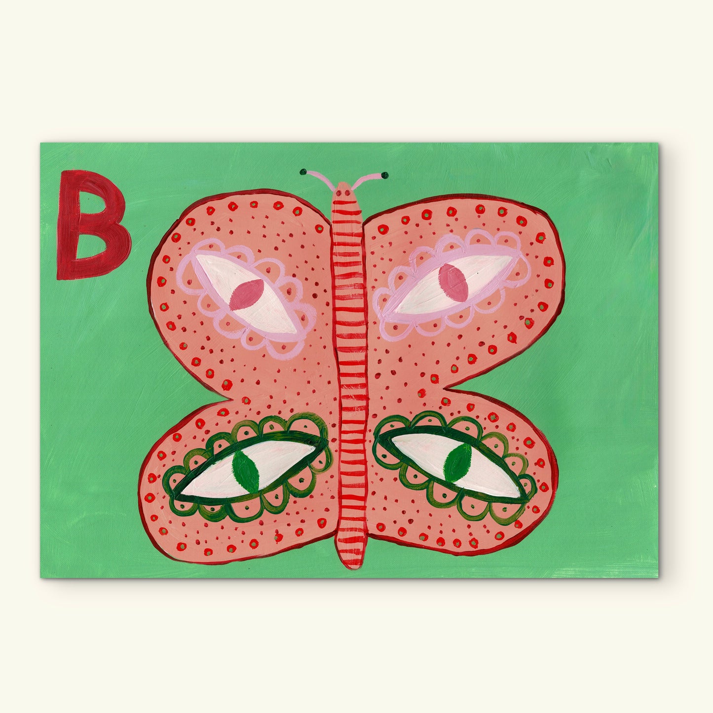 Alphabet B Butterfly Print.