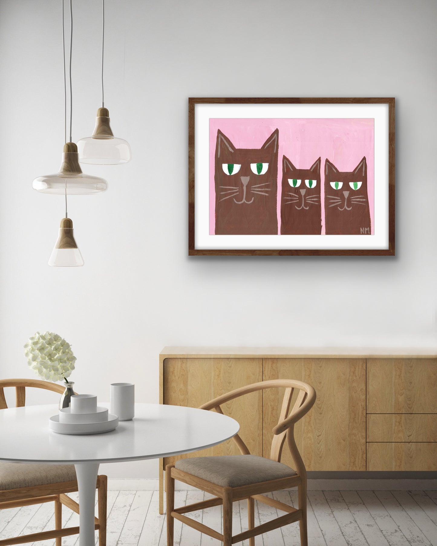 Three cats print.