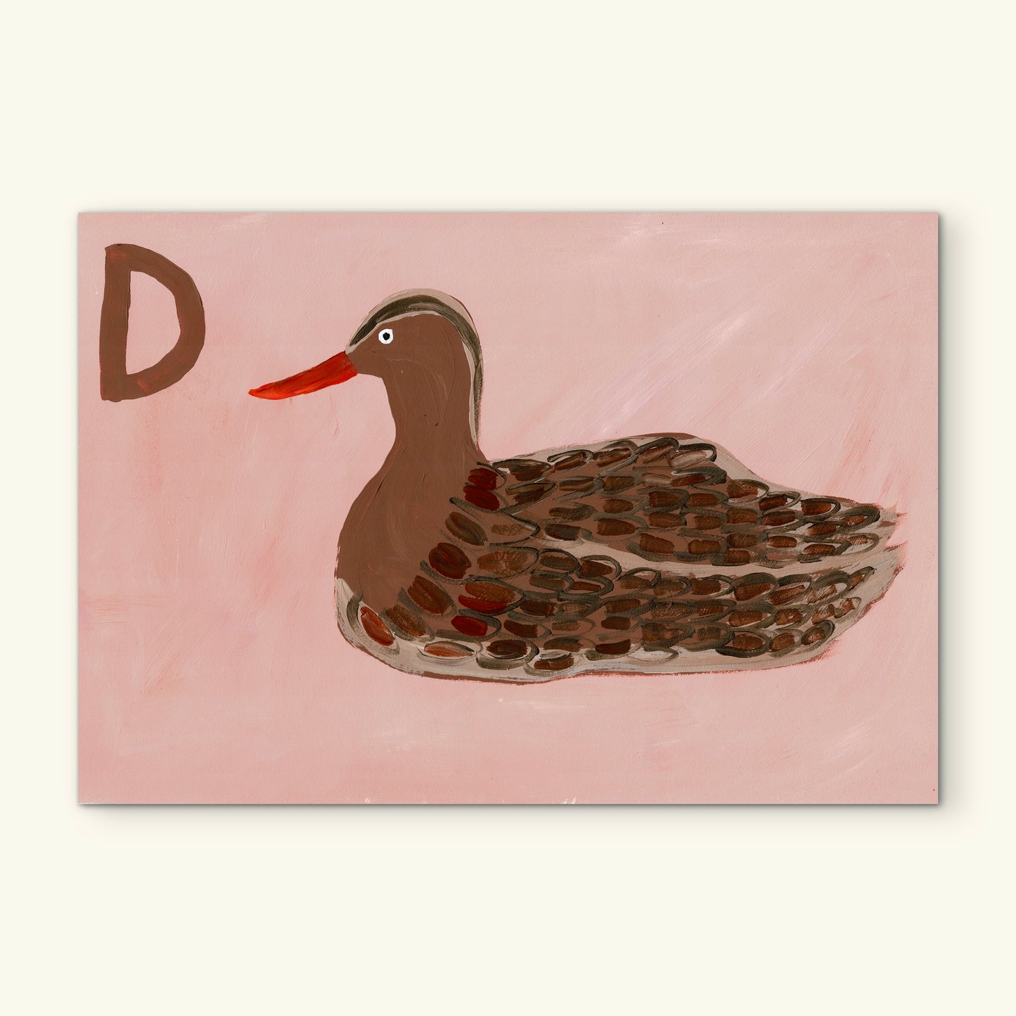 Alphabet D Duck Print.