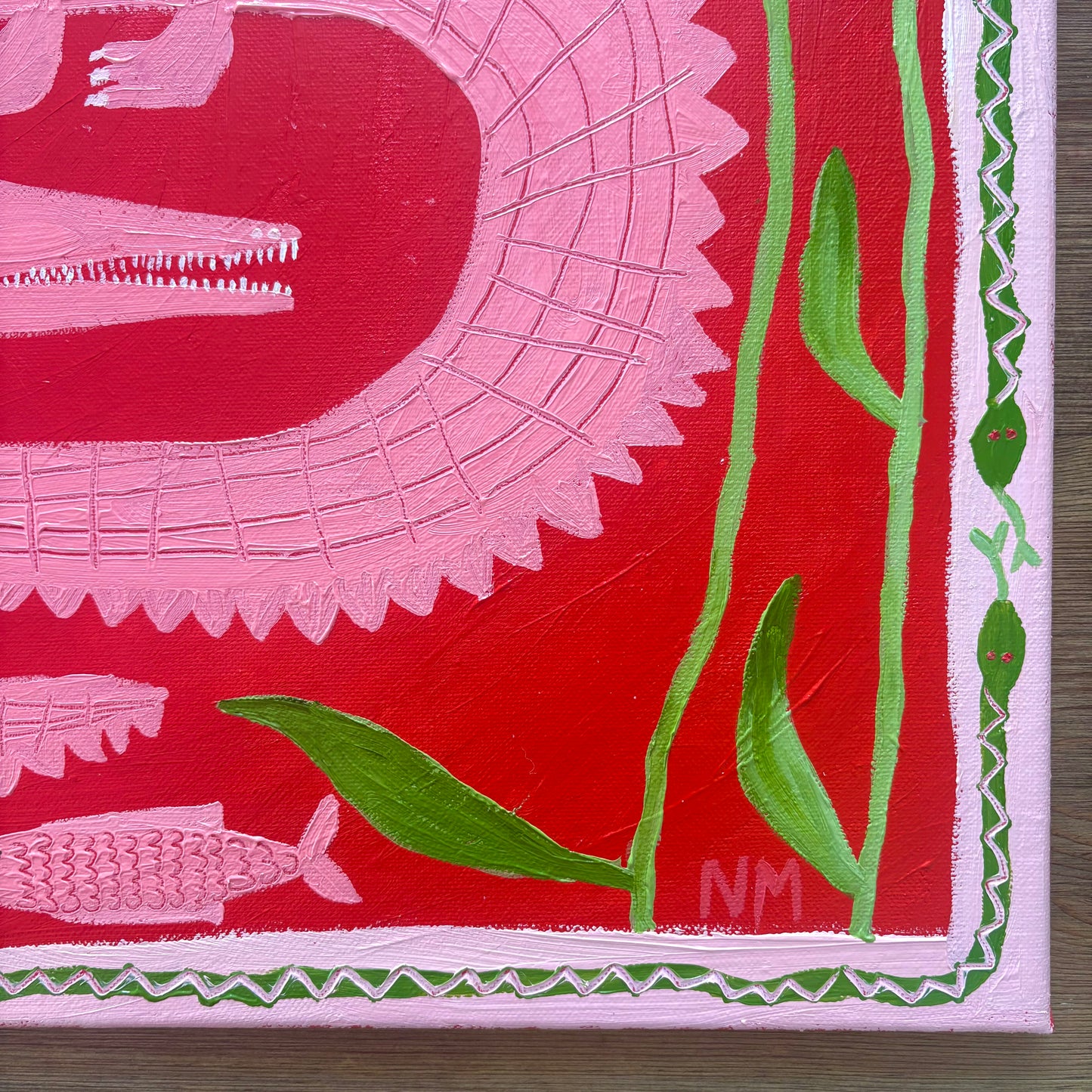 Pink crocodiles in bloom.