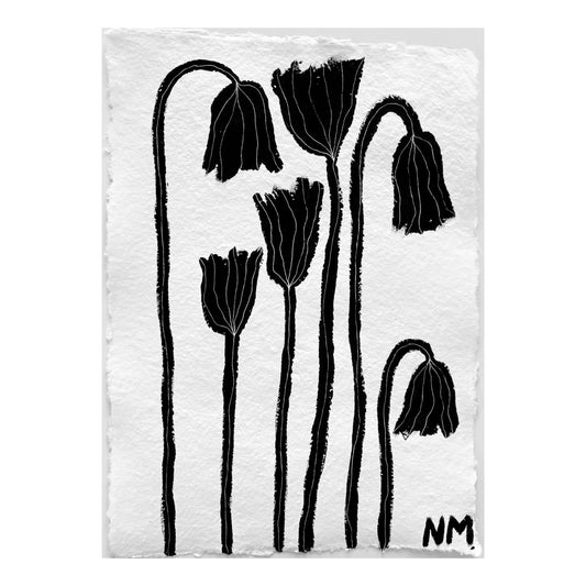 Black flowers.