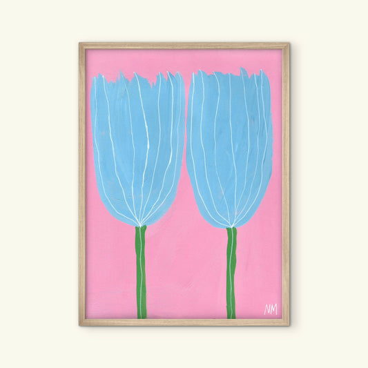 Bright tulips print.