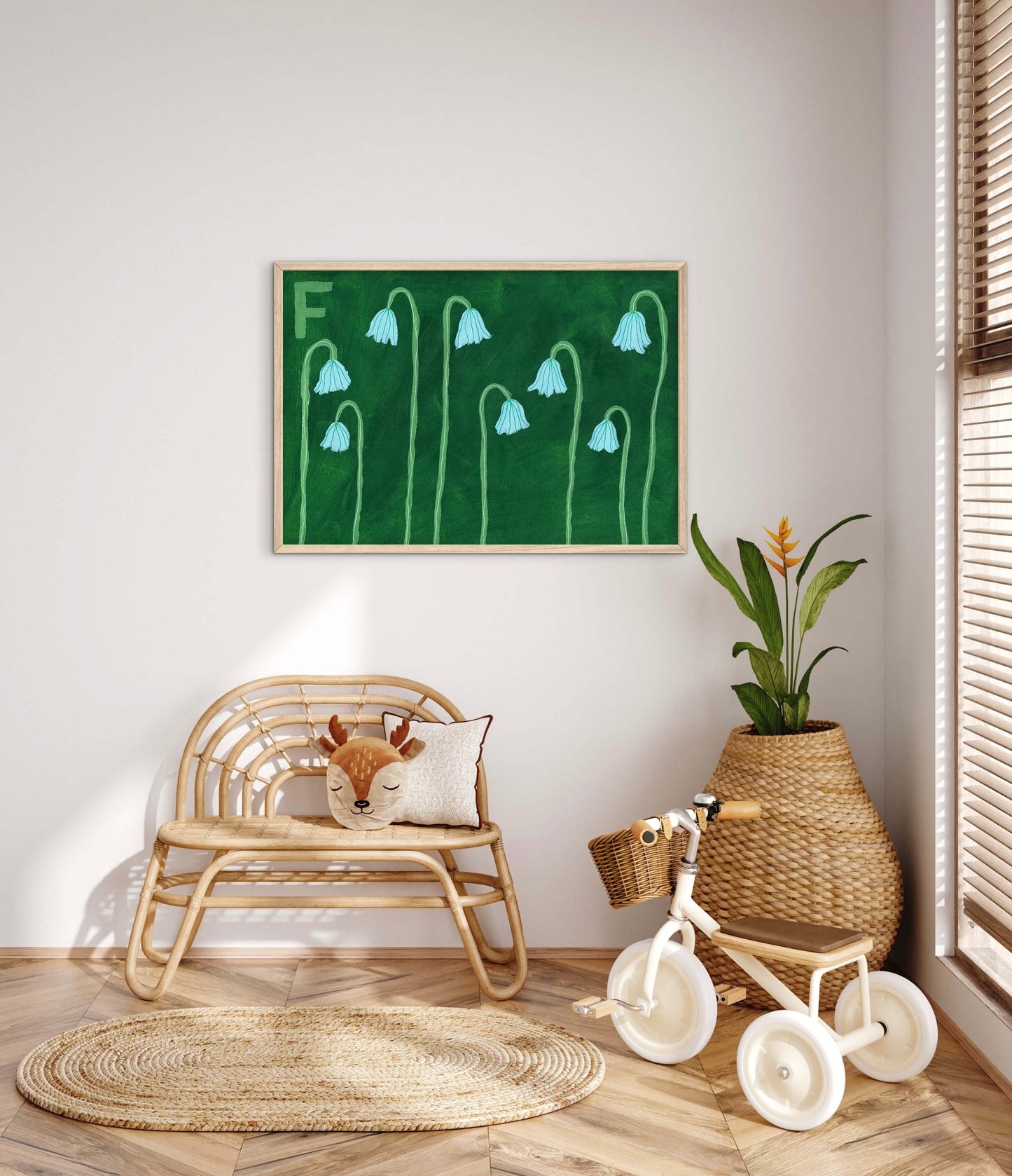 Alphabet F Flowers Print.