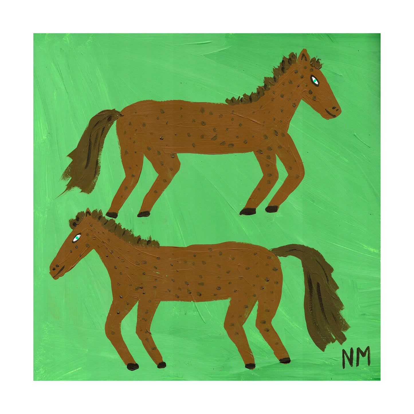 Two horses.