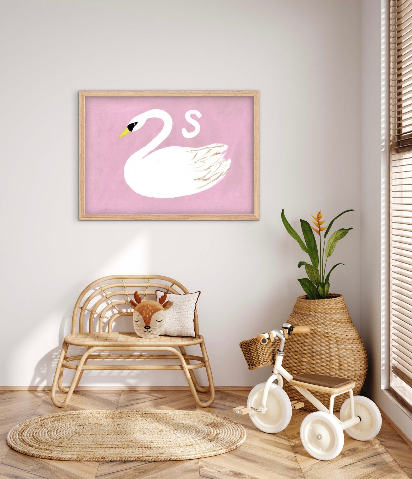 Alphabet S Swan Print.