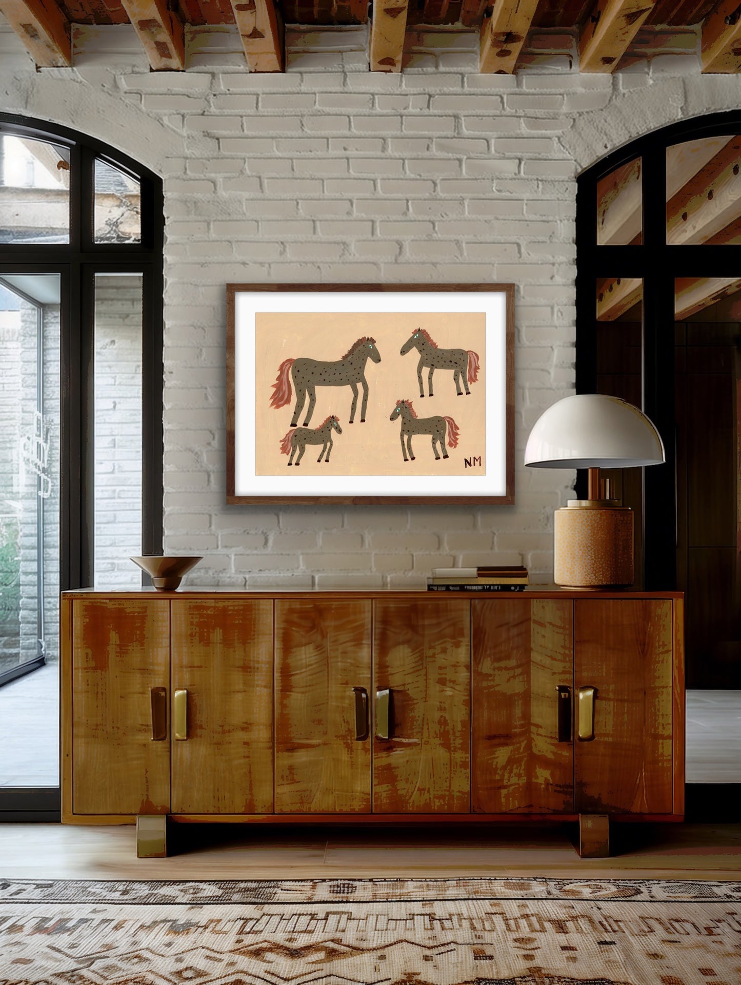 Three baby horses print.