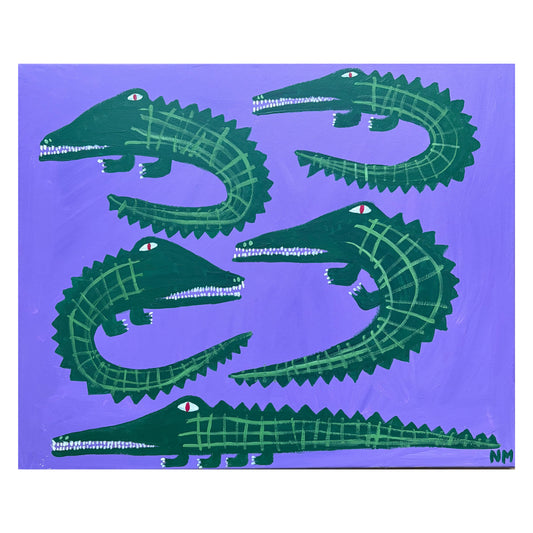 The family of five crocodiles.