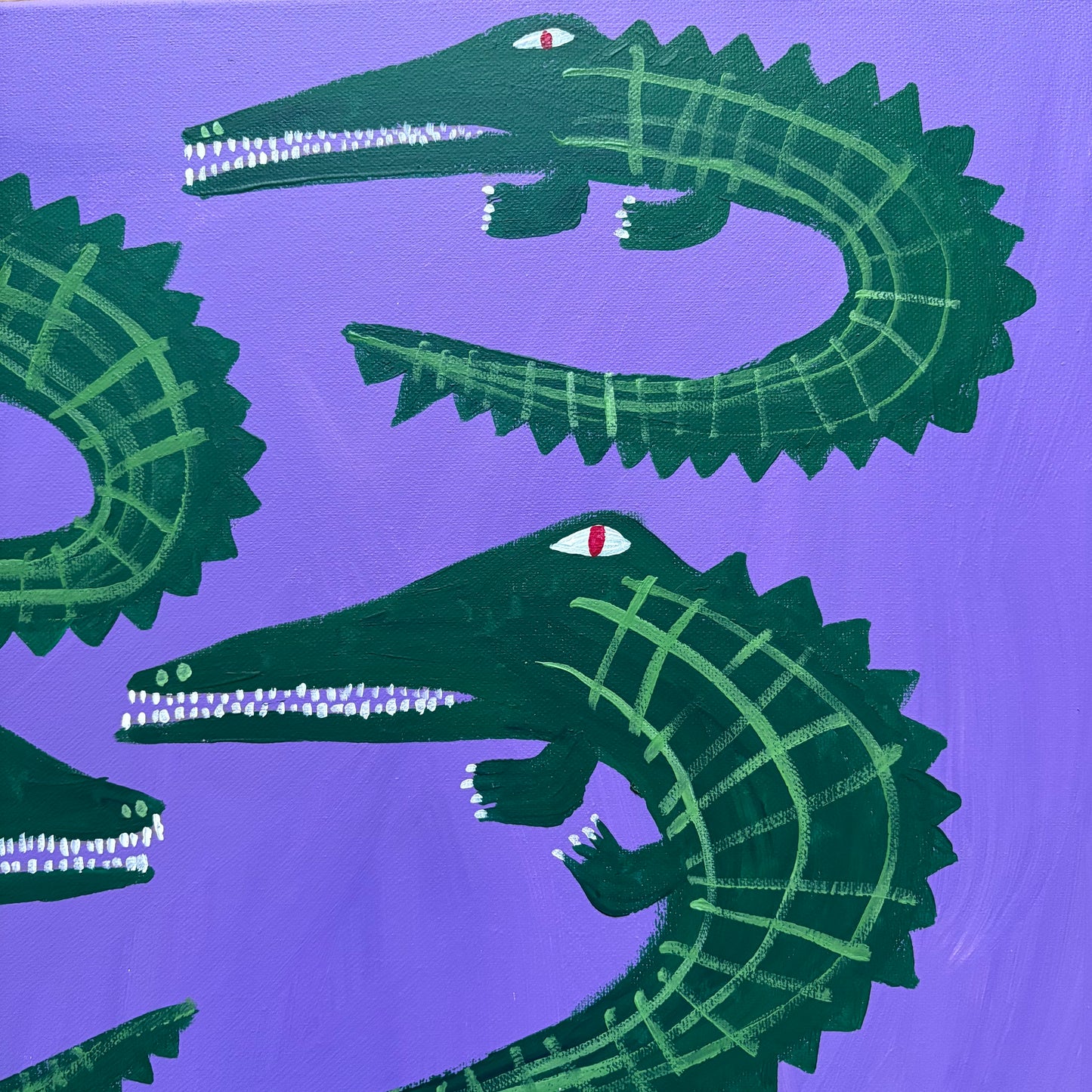 The family of five crocodiles.