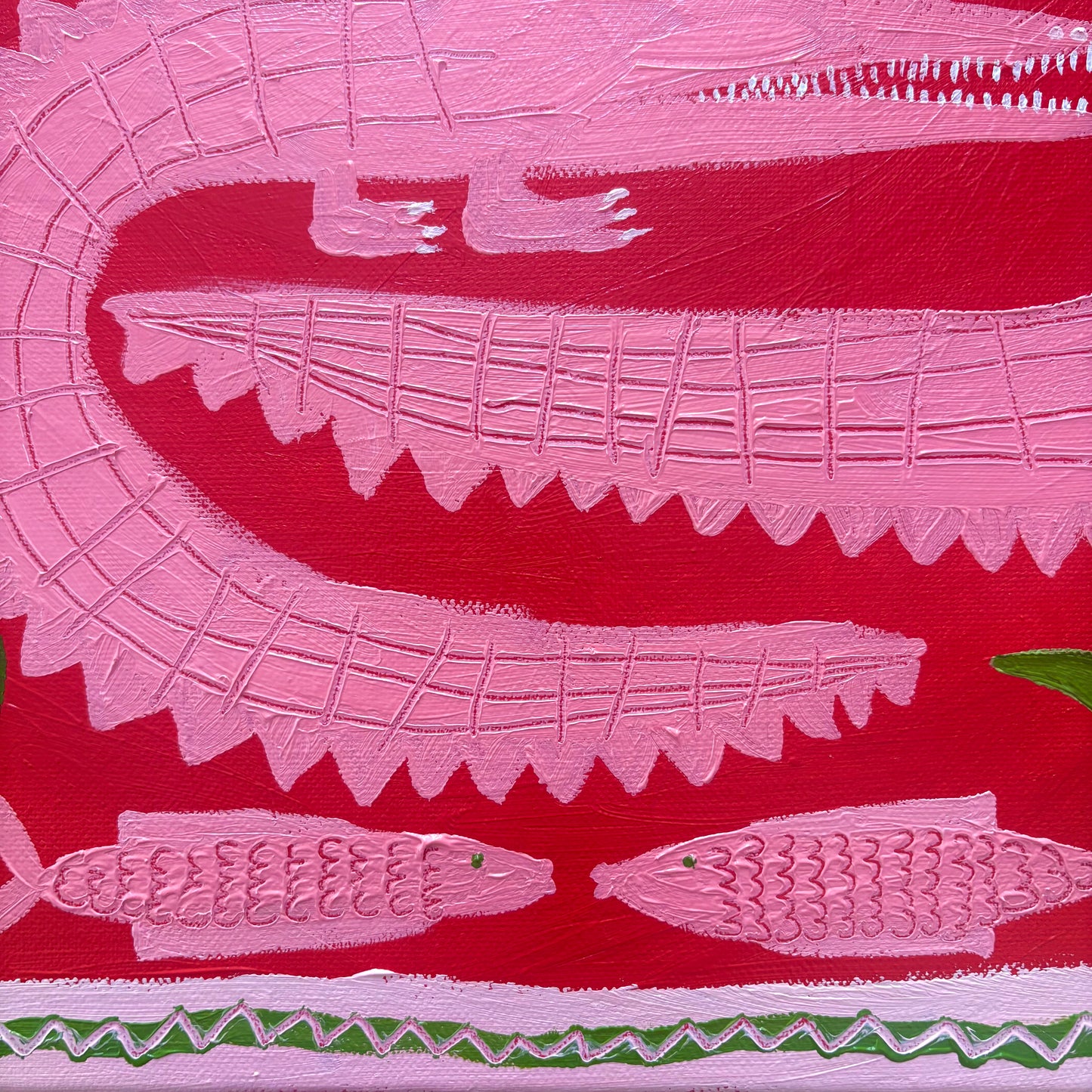 Pink crocodiles in bloom.