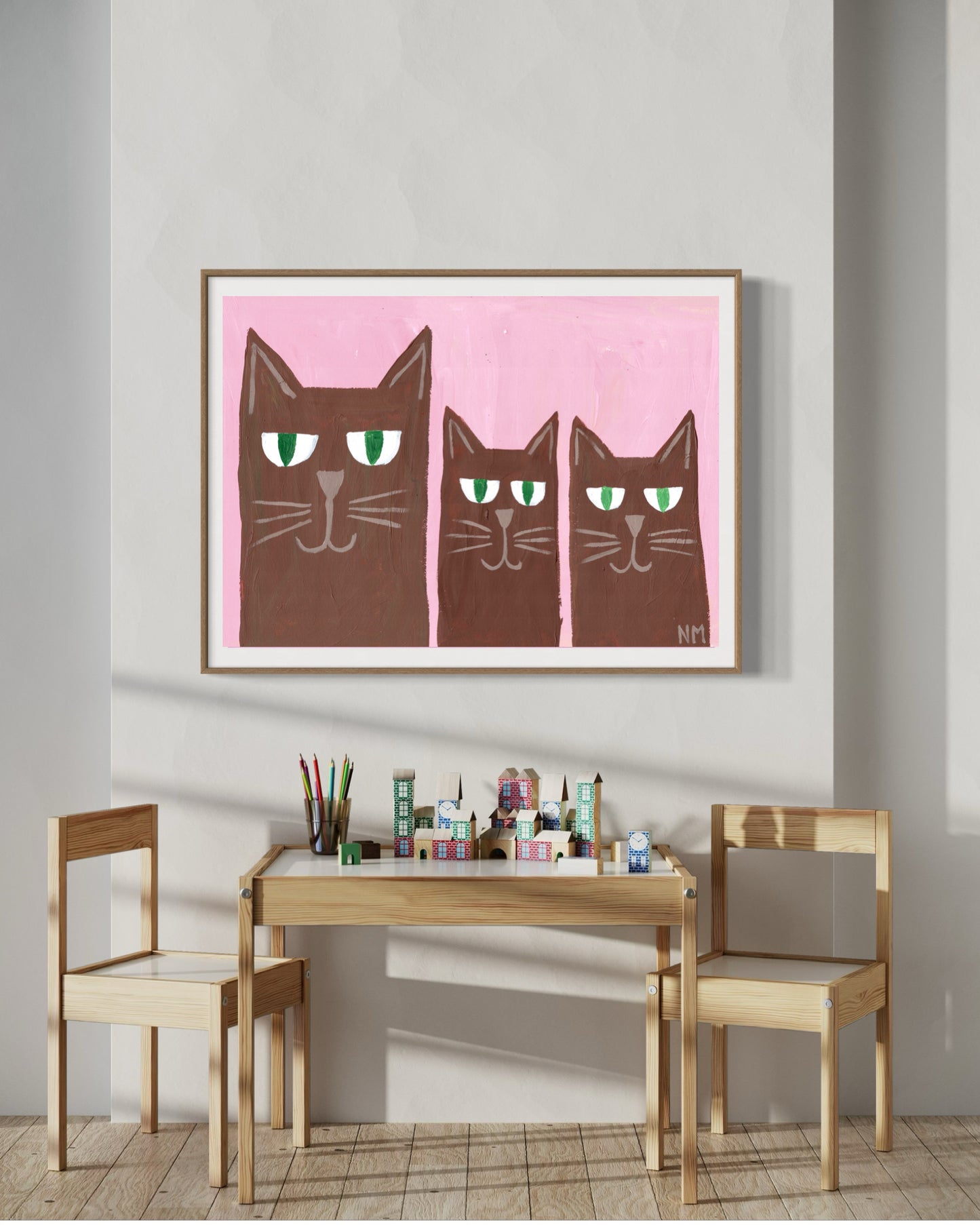 Three cats print.