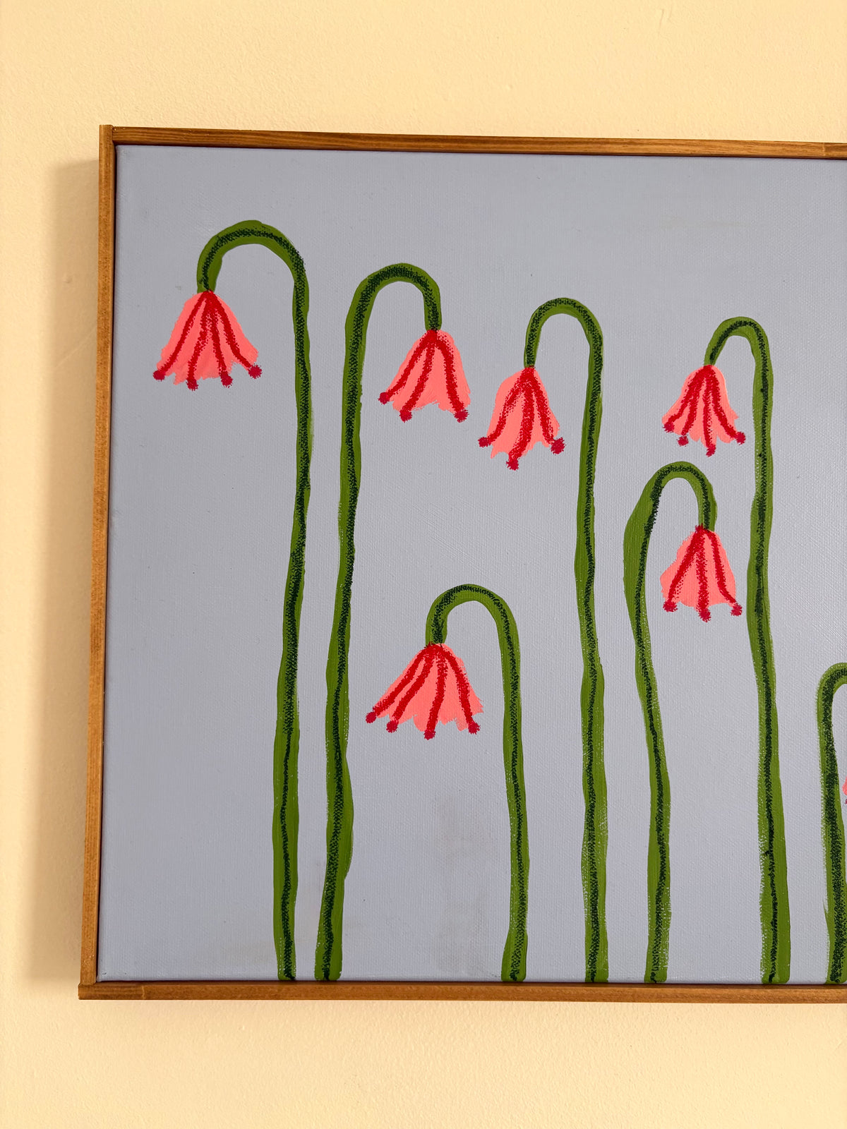 Four pink flowers.