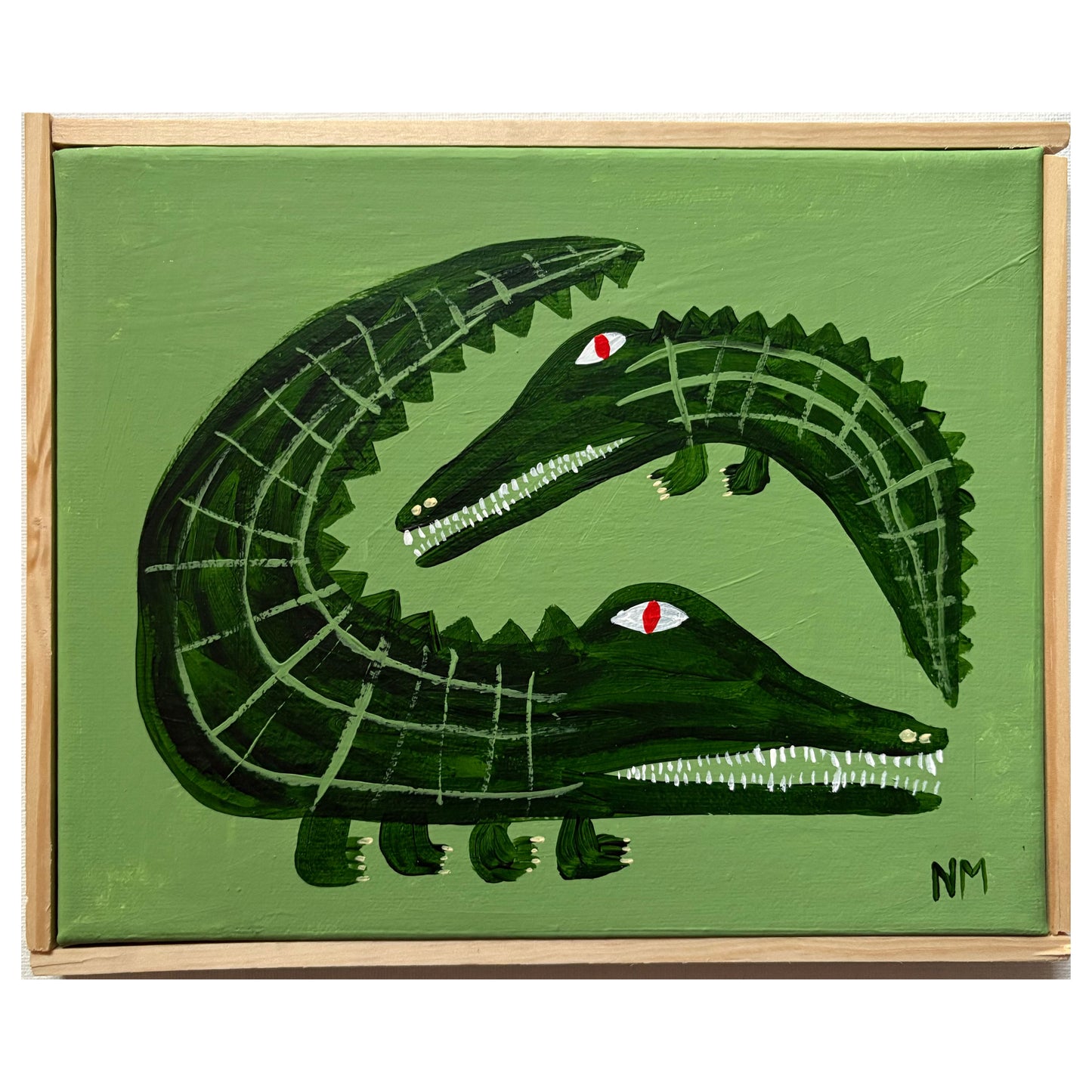 Crocodiles on green