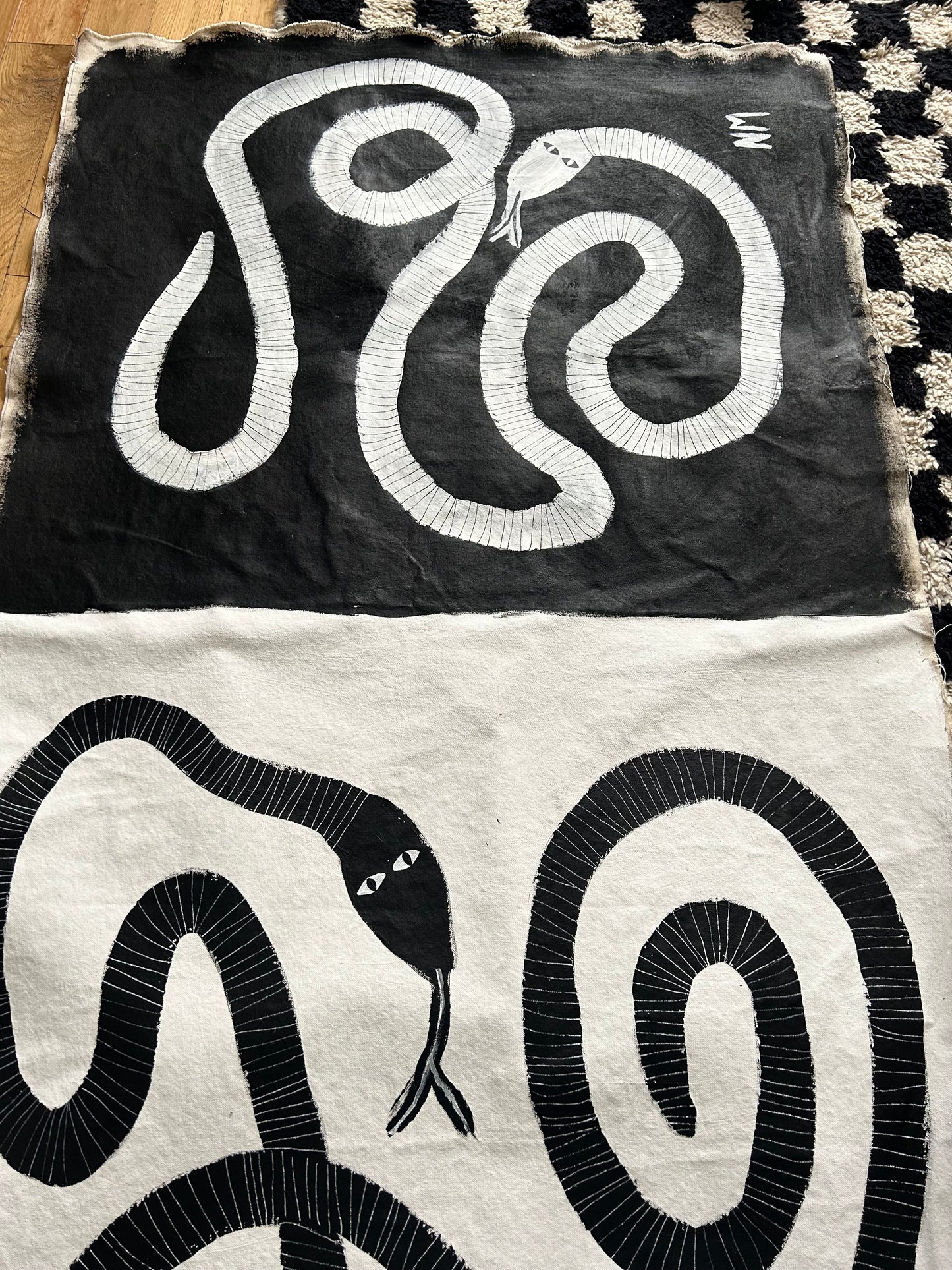 Black and white snakes