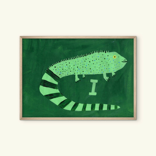 Alphabet I Iguana Print.