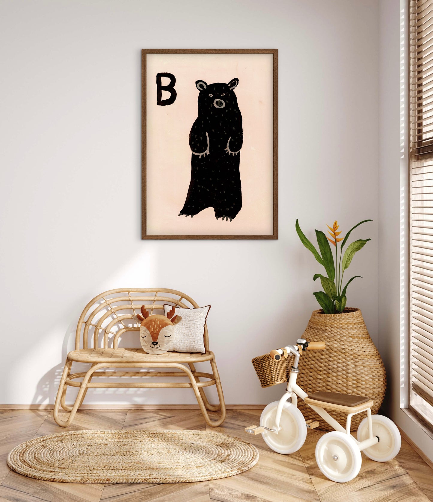 Alphabet B Bear Print.