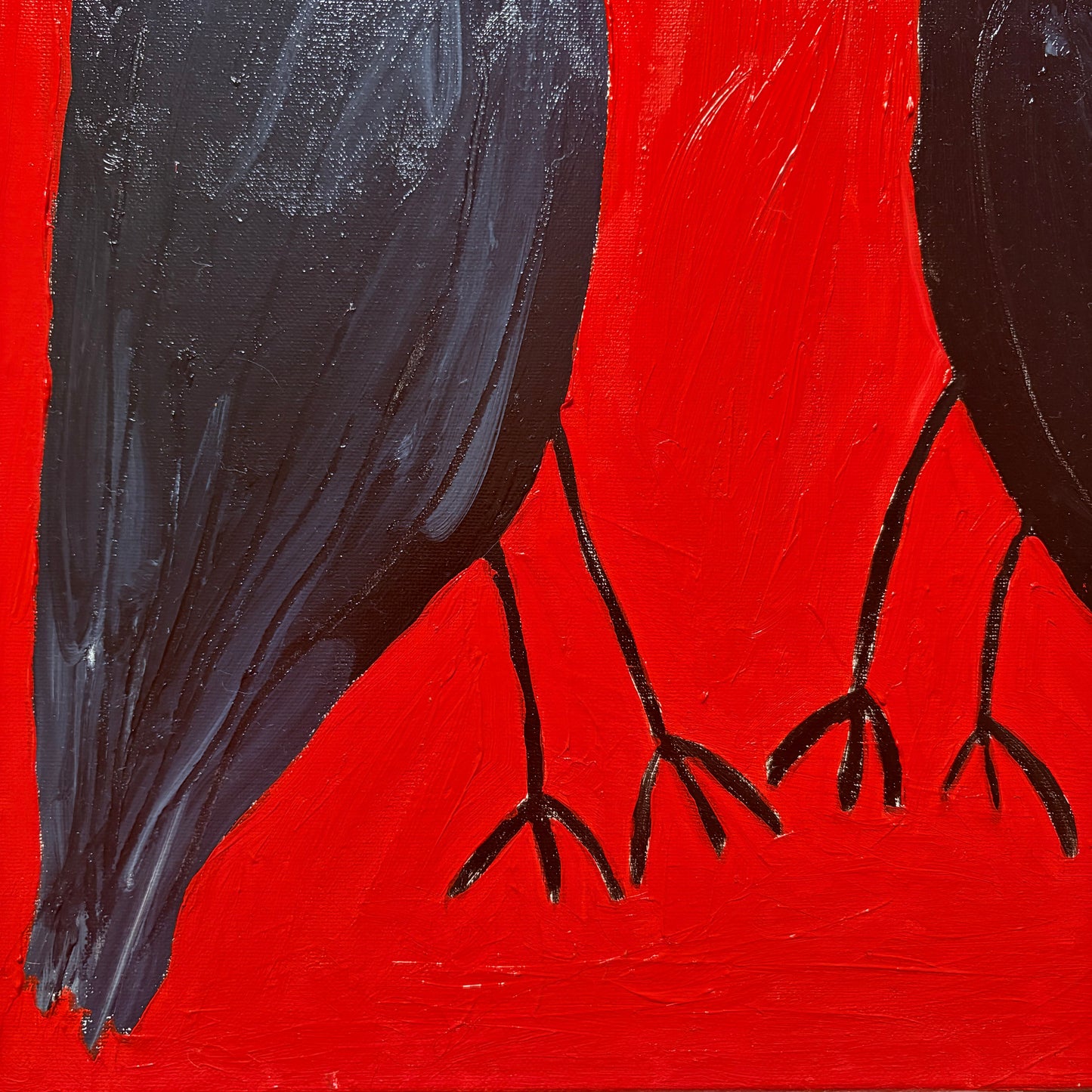 Crows on red.