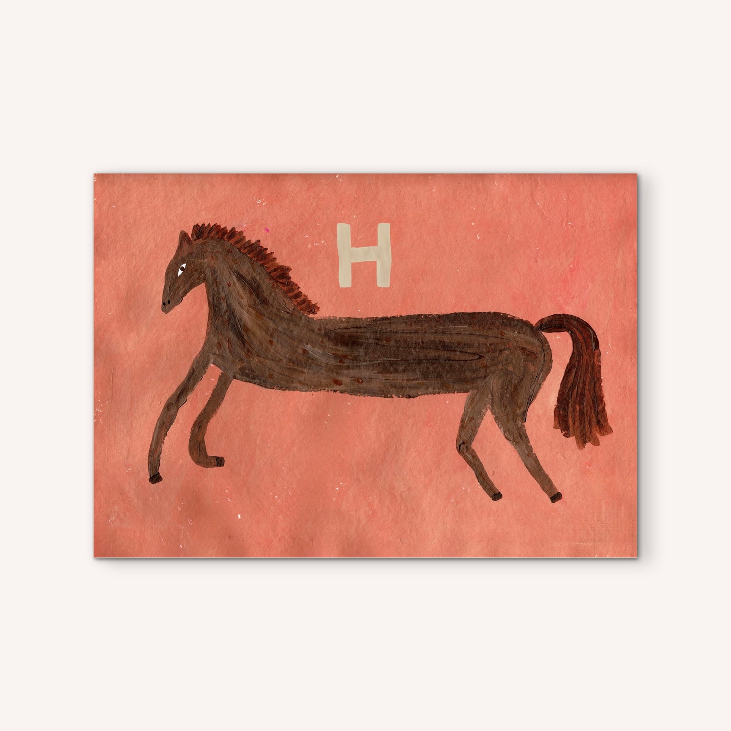 Alphabet H Horse Print.