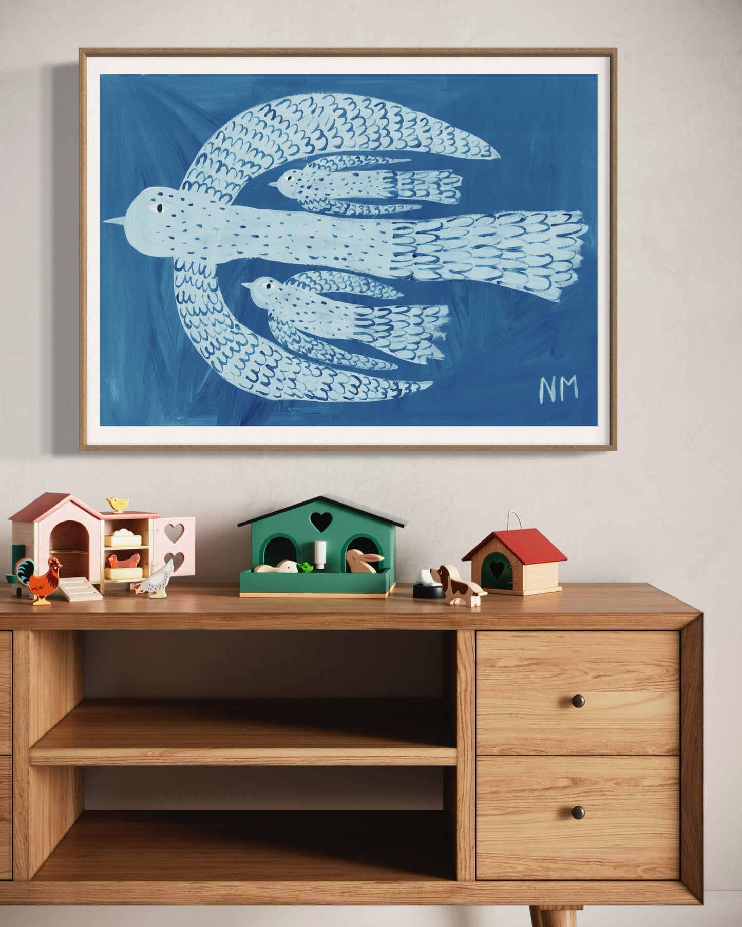 Two baby birds print.