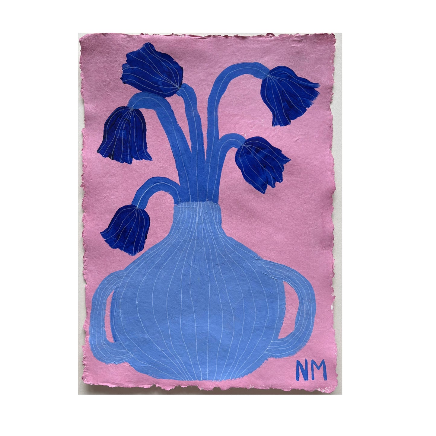 Blue flowers.