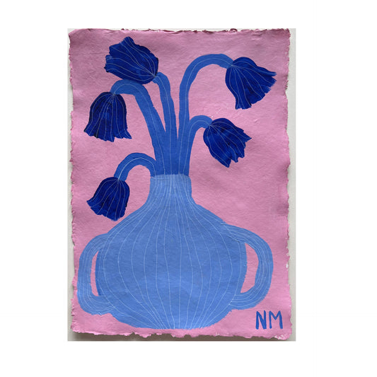 Blue flowers.