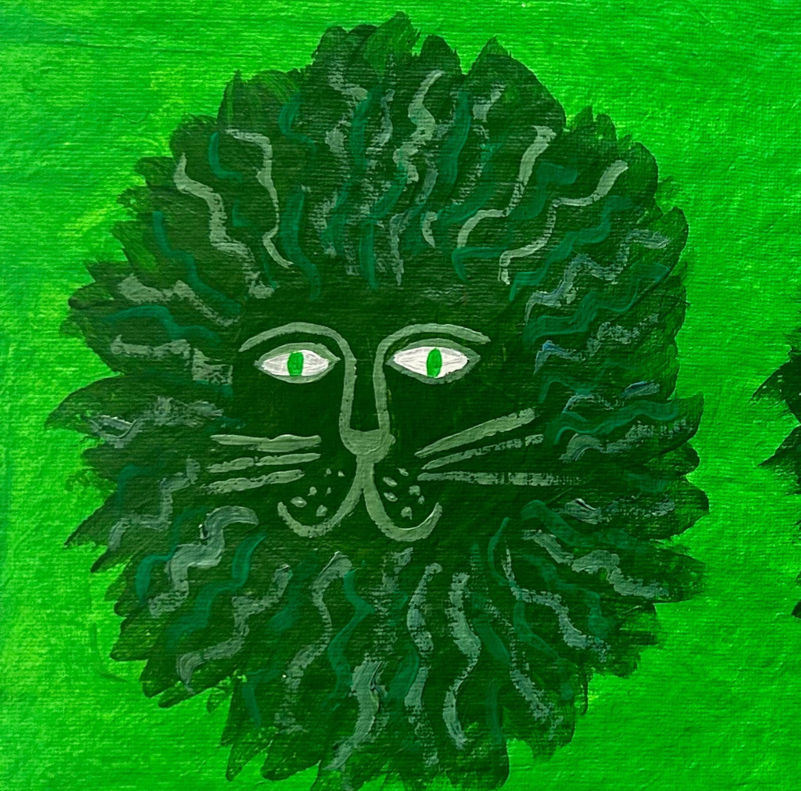 Two green lions