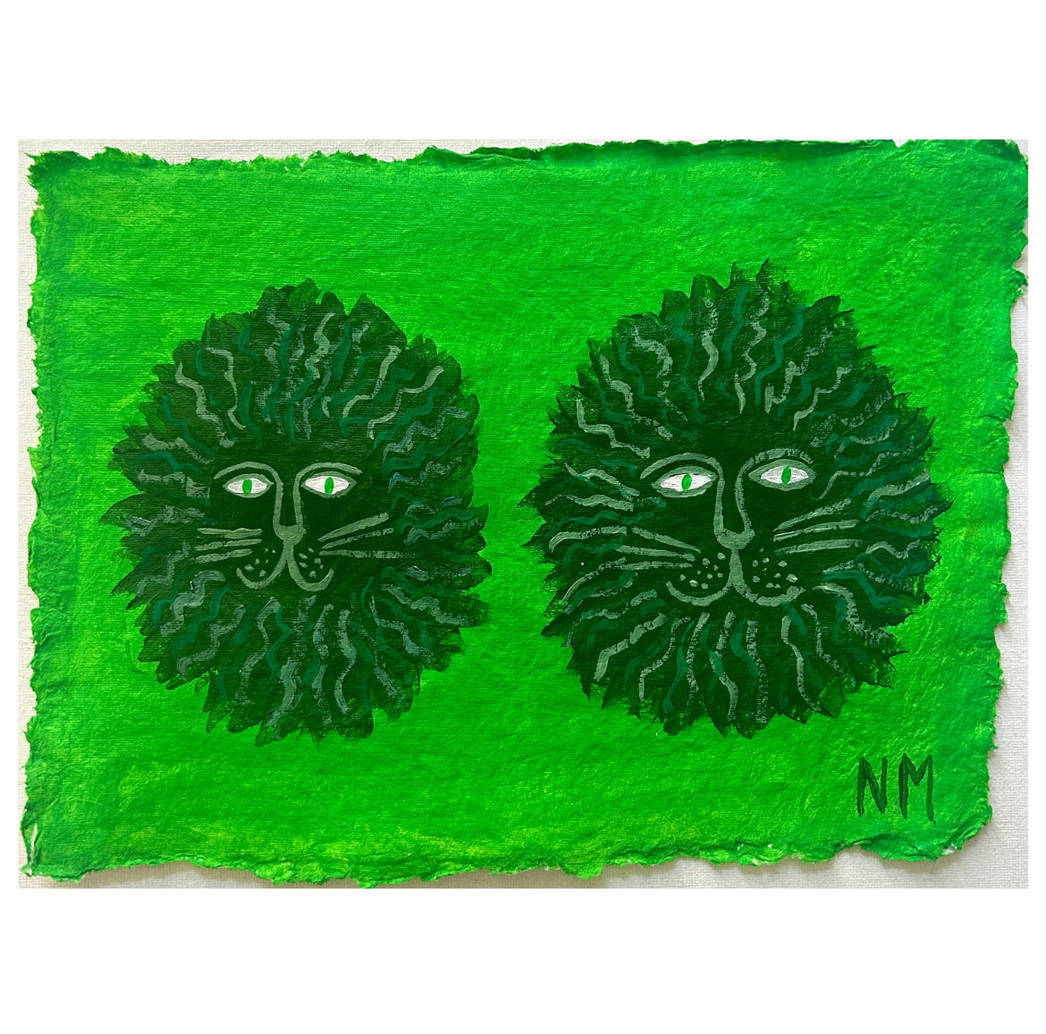 Two green lions