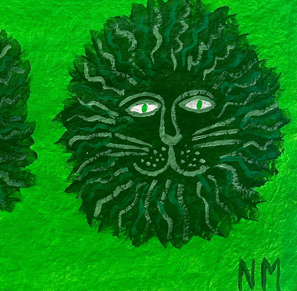 Two green lions