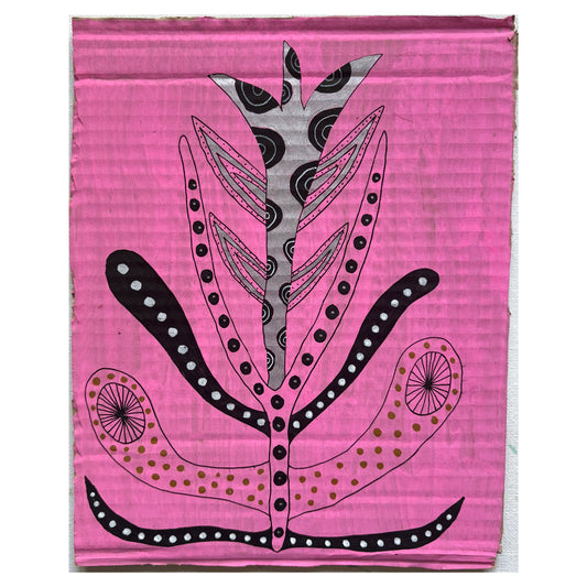 Strange flower on pink.