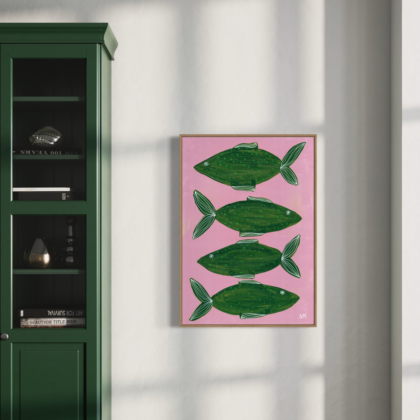 Four green fish