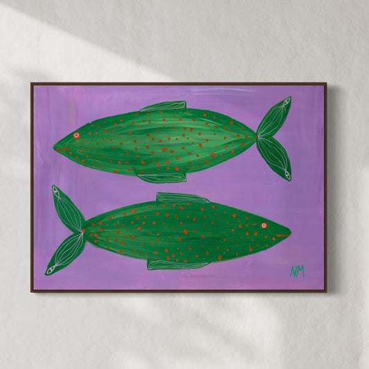 Two green fish