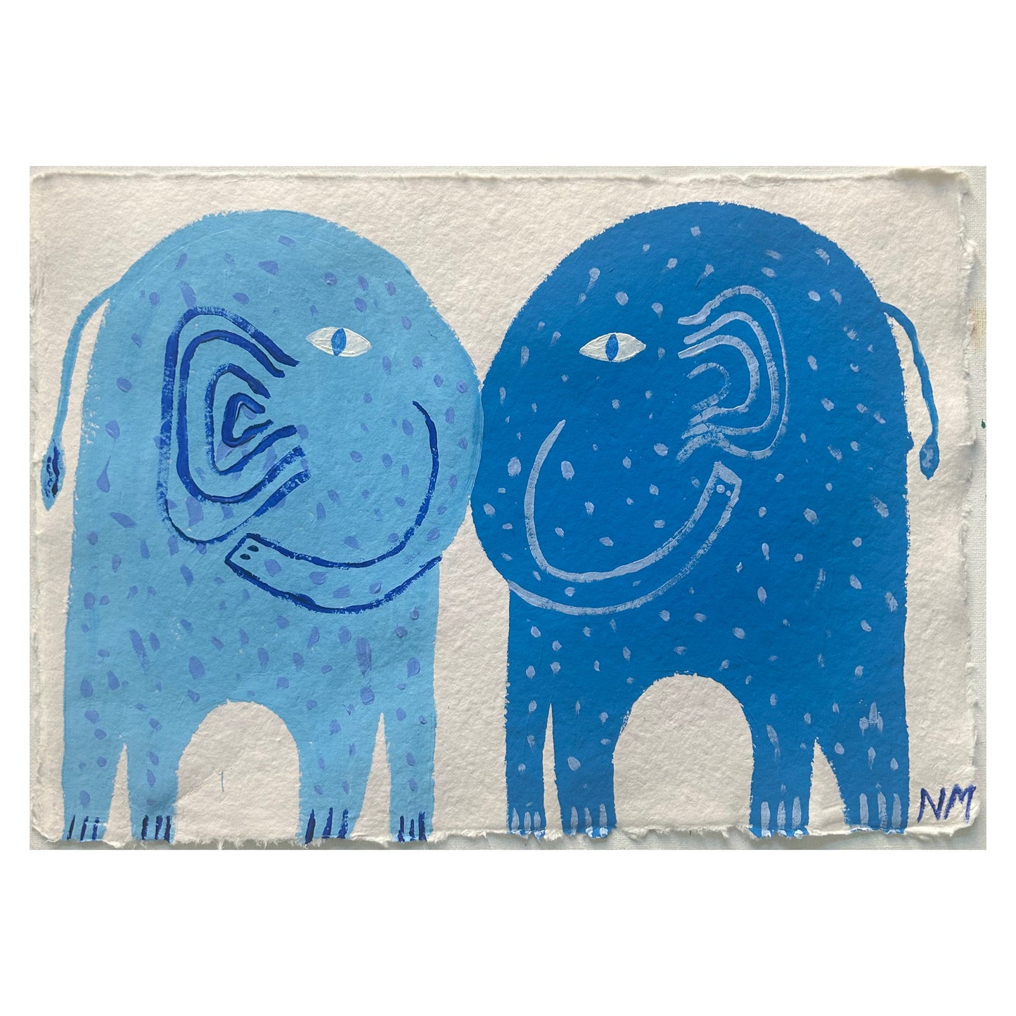 Two blue elephants